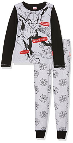 Spiderman Character, Conjuntos de Pijama para Niños, Gris (Grey Marl), 3-4 Años
