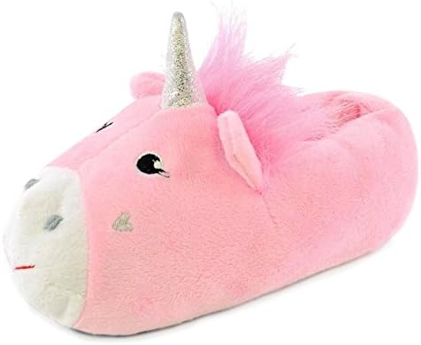 Childrens Girls 3D Unicorn Fleece Ballerina Slippers - Pink Purple - Toddler Size UK 9/10, 11/12, 13/1, 2/3