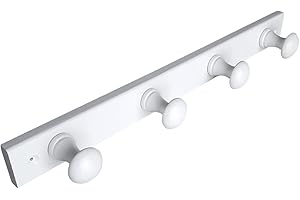 POMOLINE PERCHA Pared 4 Pomos madera pino lacado blanca 485 X 50 X 72 MM