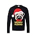 Produktbild christmasshop Erwachsene Fröhliche Pugmas Mops-Hund Unisex Weihnachtspullover - Black - XS