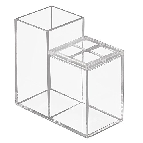 InterDesign 20510EU Luci Zahnbürsten- und Zahnpastahalter fürs Badezimmer Waschtisch - Durchsichtig PS 13,03 x 6,60 x 12,70 cm