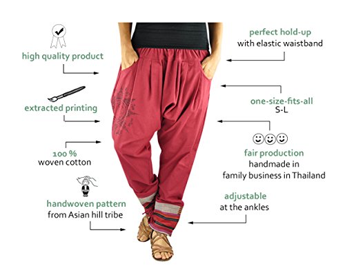 Hoch geschnittene UNISEX Haremshose Tattoo als alternative Kleidung und Aladinhose von virblatt S – L – Paed Tidt Yant - 5