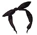 New Wide Ribbon Bowknot Alice Headband Wire Bendy Bow - Black