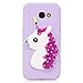 Produktbild Samsung Galaxy A7 2017 Hülle Silikon, LuckyW Kristall Crystal Einhorn Unicorn Handyhülle für Samsung Galaxy A7 2017 Soft Silikon Tasche Transparent Clear Klar Durchsichtig Ultra Slim Thin Dünne Schutzhülle Weiche Flexibel Kratzfeste Scratch-Resistant Stoßfest Shockproof Etui Bumper Case - Lila