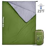 Material impermeable EXTERIOR y cómoda TELAS interno: El material del saco de dormir doble se adopta nylon 380T impermeable en el pongee exterior, poliéster 190T utilizado en el revestimiento. Especial en el tejido interior del saco de dormir doble, se añade algodón sedoso como el llenado, que bloquea temperaturas superiores a 20 grados Fahrenheit. Por lo tanto, te hace más caliente en el clima fresco (primavera \ otoño \ Ganador). Además, doble cremallera están diseñados cuidadosamente para sa