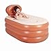 Produktbild Badewannen, Erwachsene Aufblasbares, Padded Warm Bottom Cotton Inflatable Pool, Kunststoff-Fass Folding Tub-Brown, 150 * 90 * 85
