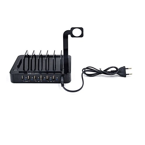 Organizador para teléfonos inteligentes de 6 puertos, tabletas y otros aparatos - múltiples cargador USB estación estación de acoplamiento de teléfono celular