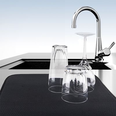 Lakeland Abtropfmatte mit Rautenmuster, Mikrofaser, Polyester, schwarz, 46×41 cm - 2