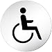 Produktbild XXL WC Toilettenschild • Ø 100mm • "Behindertengerecht - Rollstuhl" • Aluminium (eloxiert) • Türschild Hinweisschild