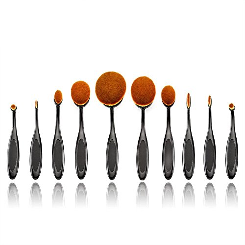Makeup Brush Set, TopSuper® 10 Pcs Pro Oval Makeup Brush Cosmetic Foundation Liquid Cream Powder Blush Pigment Tool