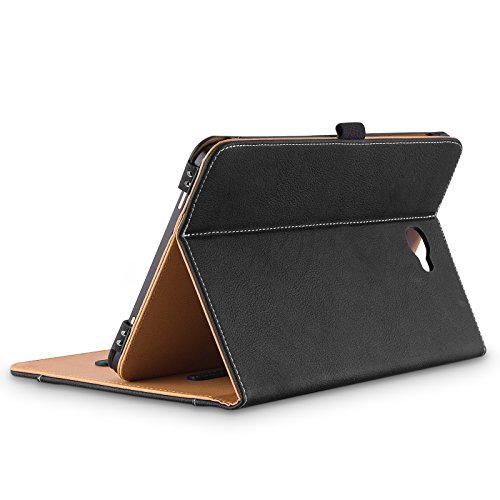 Galaxy Tab A 10.1 Hülle, E-Tree Smart Hülle Schutzhülle Tasche Folio PU-lederne Cover für Samsung Galaxy Tab A 10.1″ (SM-T580 / T585) Tablet – Schwarz - 2