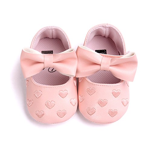Auxma Baby schuhe mädchen Bowknot-lederner Schuh-Turnschuh Anti-Rutsch weiches Solekleinkind für 0-18 Monate - 2