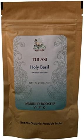 Organic Tulasi Tulsi Basil (USDA CERTIFIED ORGANIC) Ocimum sanctum | 100% Organic Herbal Food Supplement