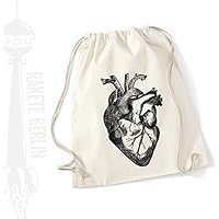Turnbeutel Rucksack Baumwolle ' anatomisches Herz '