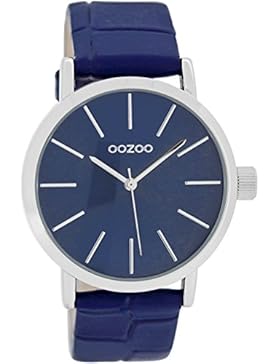 Oozoo Damenuhr mit Lederband 41 MM Dunkelblau/Dunkelblau Snake C8422