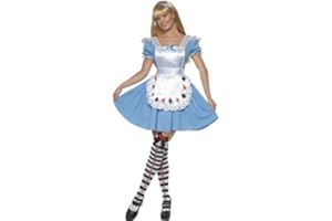 SMIFFY'S Smiffys Deck of Cards Girl Costume, Blue with Dress, Fairytale, Wings and Wands Fancy Fancy Dress, Adult Dress Up Costumes
