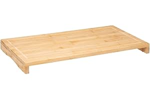 5 FIVE SIMPLY SMART 5five - Cache plaque 52x28 cm en Bambou 2-en-1. Planche à découper en Bois et Protège Plaque - Compatible Induction Gazinière Vitrocéramique