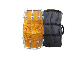 NSR Traders Handmade Wood Professional New Design KARBIN DHOLAK Indian Musical Instrument 06