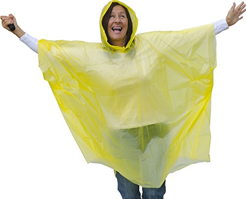 OOTB Poncho de pluie avec capuche pour adulte (unisexe) Taille unique Protection de pluie, jaune