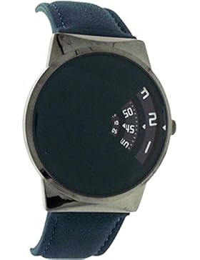 Softech moderne rotierende Stunden Herrenuhr türkis PU Armband J648