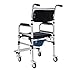 Produktbild CPCS Healthcare Wheeled Kommode - Über Toilettenstuhl mit Gepolstertem Sitz und Rücken - Höhenverstellbar und Vier Räder mit Bremse YC7800J