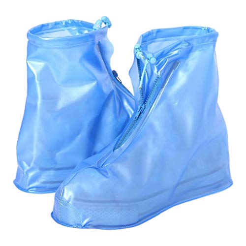 Preisvergleich Produktbild Hoxin Wiederverwendbare Regenschuhe Cover, wasserdichte Protector Stiefel (Blau, L)