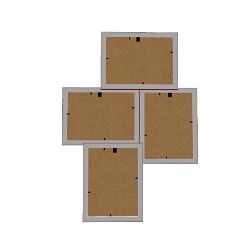 406 Fotogalerie für 4 Fotos 13×18 cm – 3D Optik – Bilderrahmen Bildergalerie Fotocollage Rahmenfarbe Silber gebürstet - 2