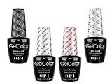 OPI Gelcolor - Conjunto de manicura francesa, base y capa superior, baño de burbujas y nieve alpina