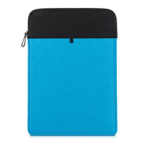 kwmobile Laptoptasche Filz Sleeve für 15" 15,6" Laptop / Ultrabook - Notebook Tasche Schutzhülle Laptop Case Hülle in Blau Schwarz Innenmaße: ca. 42 x 29 cm