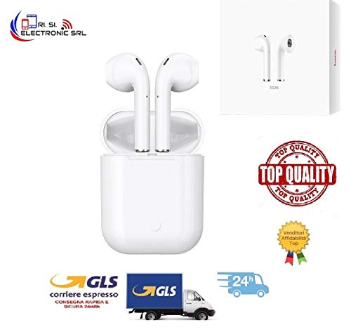 HOCO ES26 PLUS AURICOLARI WIRELESS BLUETOOTH 5.0 CON MICROFONO TWS, BIANCHE CON BASETTA + COVER