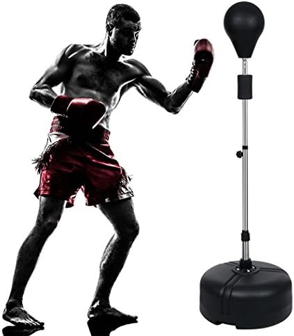 Scallop Free Standing Boxing Punching Bag Speed Ball Adjustable Height Reflex Bag for Adult&amp;Kid (UK STOCK)