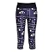 VWU Damen Mädchen Sommer Running Laufen Workout Gedruckt Sexy Printed Leggins Gym Sport Yoga Leggings Bunt 3/4 Länge Capri Leggings Jogging hose (XXL, Pac-Man)