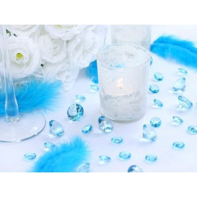SiDeSo® Dekosteine türkis 12mm Diamanten 100 Stück Acryl Tischdeko Hochzeit - 3