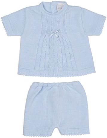 New in ! Spanish Style Baby Boys 2 Piece Knitted Summer Short and Top Set