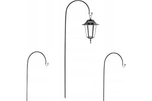 KPGA KAPAGA HOME & GARDEN Kapaga - Crochet de berger - Décoration de jardin - Tige de lanterne en métal - Support de lanterne - Noir - Hauteur 120 cm - Élégant bijou de jardin (1)