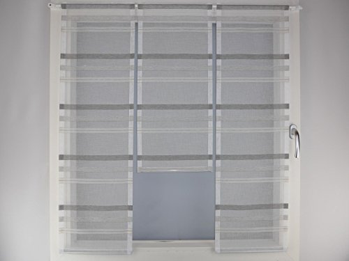 Miniflächen-Set natur braun Lurex gestreift Scheibengardine