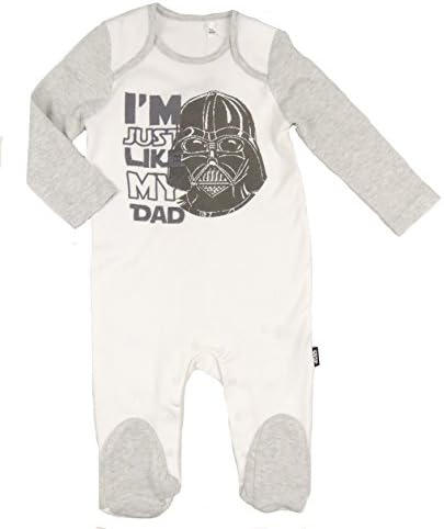 Ex-Store Baby Unisex Star Wars Babygro Sleepsuit and Cap NB To 9-12M 'Just Like My Dad'