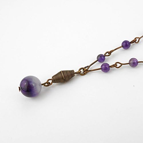 Natural Amethyst Necklace with Antique Bronze colour connector piece and toggle clasp