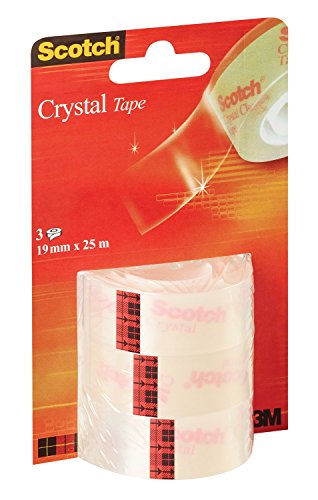 Scotch Crystal - Cinta supertransparente en blíster (3 rollos)