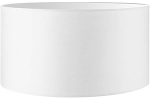 HOME SWEET HOME COLLECTION Home Sweet Home Moderne Abat-jour Bling | cylindre |50/50/25cm | Blanc | Abat jour tissu | pour douille de lampe E27 | Abats-jour Plafond, Suspendue, Lampadaire