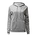 Produktbild Selou Frauen Herbst und Winter Hoodies, einfarbig lange lässige Pullover Tasche schwarz grau Sweatshirt kurzen Tunnelzug Komfort Pullover schöne Street-Kleidung Einfaches Grundmodell