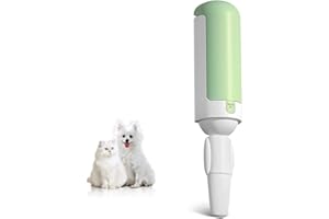 SUJAHHUJIQ Pet Hair Remover Roller, Reusable Dog & Cat Fur Remover with Comfy Non-Slip Handle, Portable Pet Lint Roller with Self-Cleaning Base for Couch, Car Seat, Carpet, Bedding