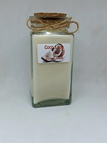Coconut Scented Candle, Exotic Flavoured candle, Vintage glass jar, Spring Decor, Gift for her, Gift for him, Unique Handmade gift, Easter gift, by Heaven Senses, 10 oz