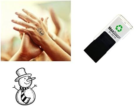 Snowman - Hand stamp - black ink - suitable for Christmas / New year parties - Festivals - Night Clubs - Parties etc self inking 18mm circ 5210