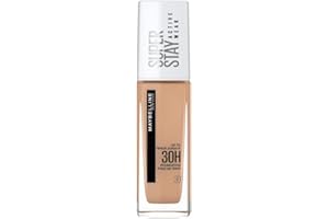 ‎MAYBELLINE Maybelline New York Wasserfestes Make up, Foundation mit hoher Deckkraft, Langanhaltendes Gesichts-Make-up, Super Stay Active Wear, Farbe: Nr. 30 Sand (Hell) 1 x 30 ml