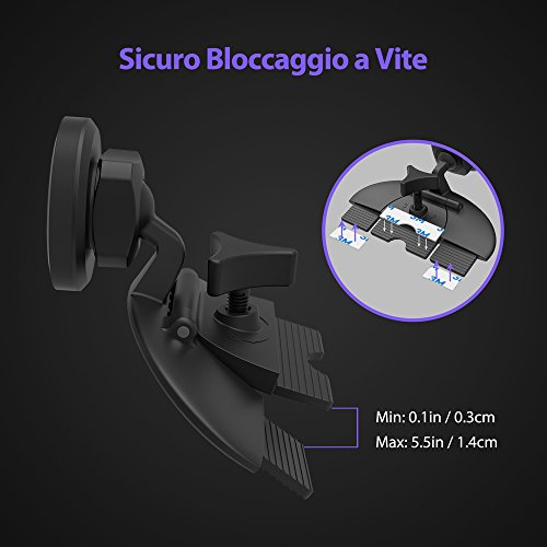 Supporto Auto Smartphone VAVA Supporto Magnetico Universale per il Vano del Lettore CD dellâ€™Auto, Potente Magnete Integrato, Perno Rotante a 360Â°, Compatibile con la Maggior Parte degli Smartphone, dallâ€™iPhone 5S allâ€™iPhone 7 Plus, Samsung Galaxy S6, S7 e S8