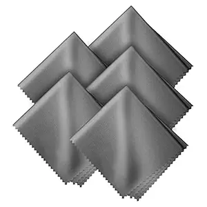 Ezee Multipurpose Microfiber Cleaning Cloth - 14 x 14 inches (Grey, Pack of 5),Thick Lint & Streak-Free Multipurpose Cloths - Automotive Microfibre Towels for Car Bike Cleaning Polishing Washing & Detailing