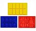 Produktbild chefclub Bausteine Ice Cube Form Tabletts – Kinder Wert Set von 3 Silikon Formen, einschließlich One Bausteine Form, One Größe Figur Form und eine kleine Größe Lego Eiswürfelform – verwendet für Eiswürfel, Schokolade, Süßigkeiten, Seife, Kerze, Jelly, Kreiden Making 100% Lebensmittelechtes Silikon – Gastgeschenke und Kuchen dekorieren, Kid 's Favourite