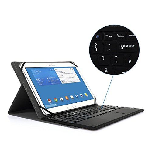 CoastaCloud Bluetooth Tastatur mit Touchpad Deutsch Layout QWERTZ + PU-Leder Schutz Hülle mit Standfunktion für 10 Zoll Tablet (9,6/ 9,7/ 10,1 Bildschirm) Lila - 2