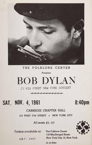 Bob Dylan 1961 - Aluminium Wall Art 15 x 20cms